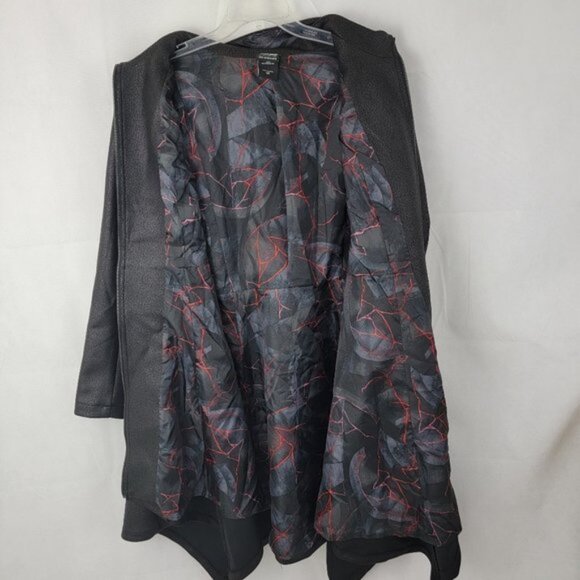 TORRID 3 Her Universe Star Wars Episode 9 Kylo Ren Black Faux Suede Hooded Coat - Picture 5 of 16